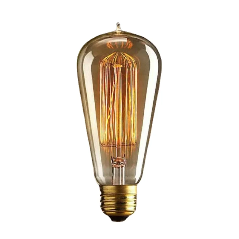 

Individualized straight silk retro Edison chandelier bulb E27 screw light source