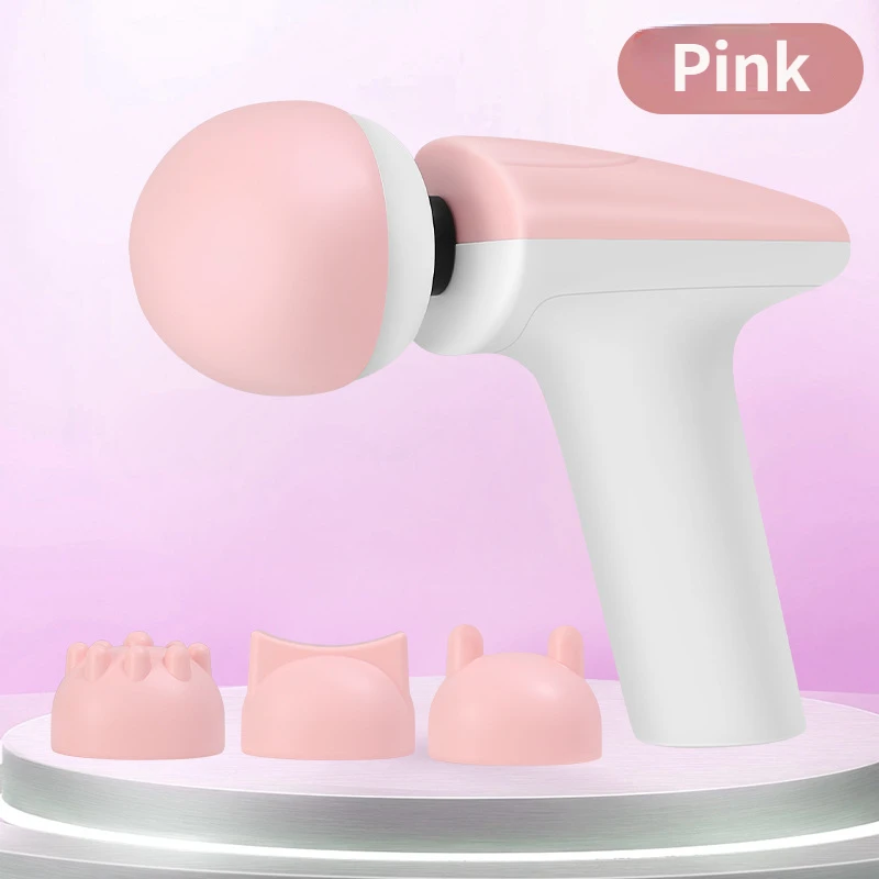 Mini fascia arma forte potência engrenagem ajuste 4 cabeças tipo-c muscle massage gun fitness relaxamento profundo