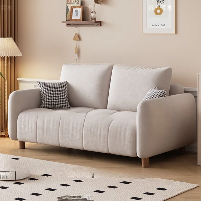 

Cream style simple Nordic living room fabric sofa simple small apartment double straight row sofa 2025 new