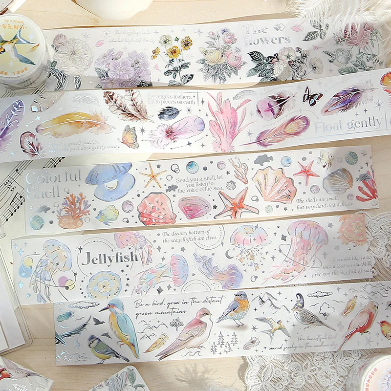 Washi Tape Series Feather Retro DIY Handbook Collage Material Sticker  Cute Washi Tape