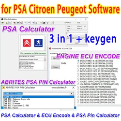 3 in 1 Software for PSA Citroen Peugeot Calculator V16.04.07 Software for PSA PIN Calculator PSA ENGINE ECU ENCODE