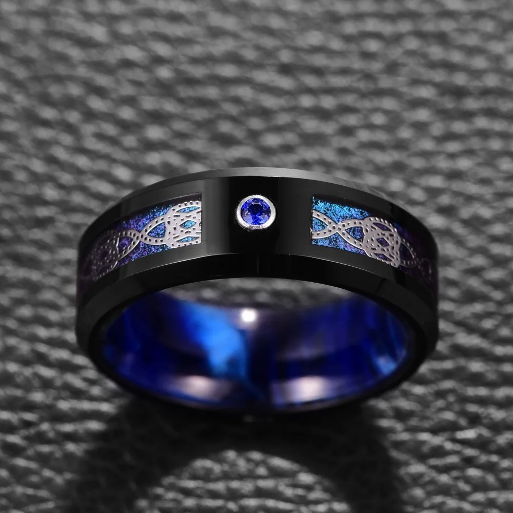 Somen 8mm Tungsten Wedding Rings For Men Cubic Zirconia Inlay Celtic Knot Eternity Engagement Ring Fashion Jewelry Bague Homme
