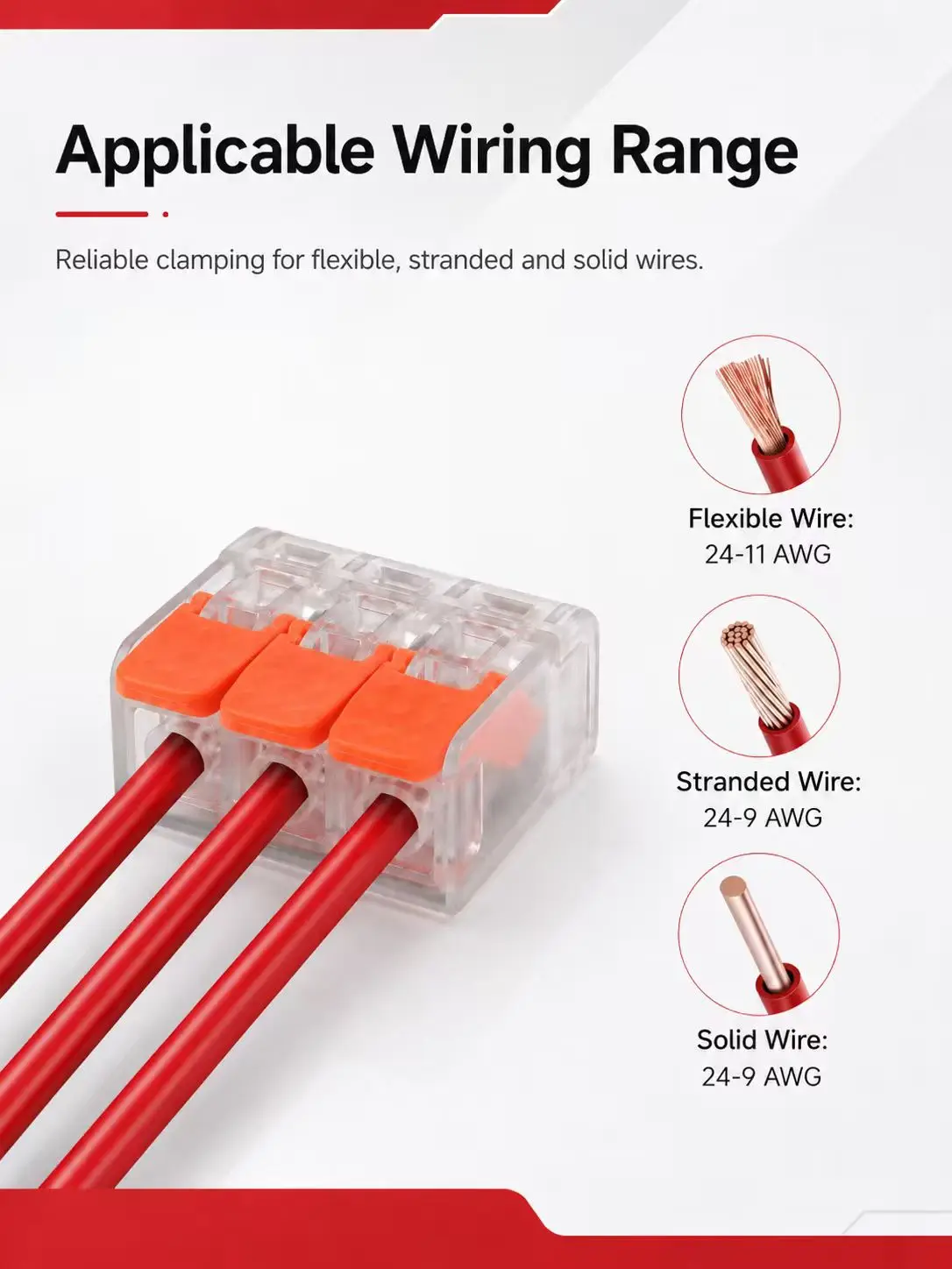 Universal Quick Wire Connectors 2/3/4/5 Port Lever Terminal Block Push-in Electrical Splicing Connector for Home DIY Lighting