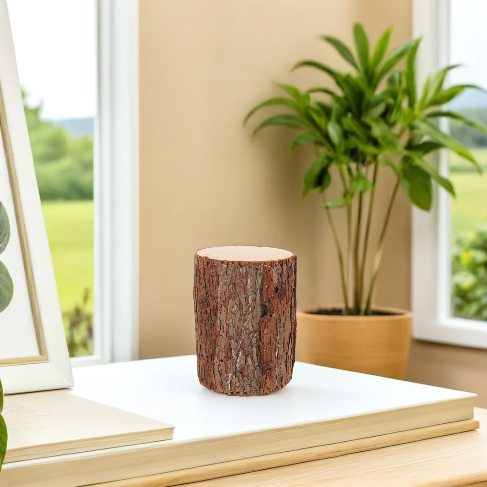 

20X15Cm Realistic Wood Stump Display Base Artificial Tree Trunk Decor For Christmas Wedding Centerpiece Rustic Holder Diy