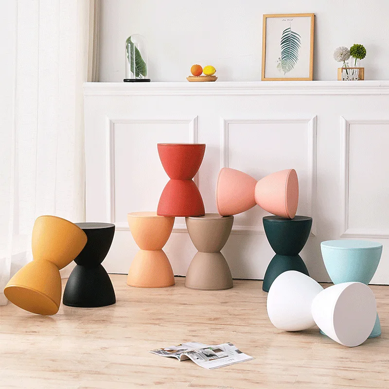 Hallway Ottoman Living Room Furniture  Minimalist Storage Pouf Footstool Shoe Changing Pouf Thickened Plastic Waiting Stool image 3