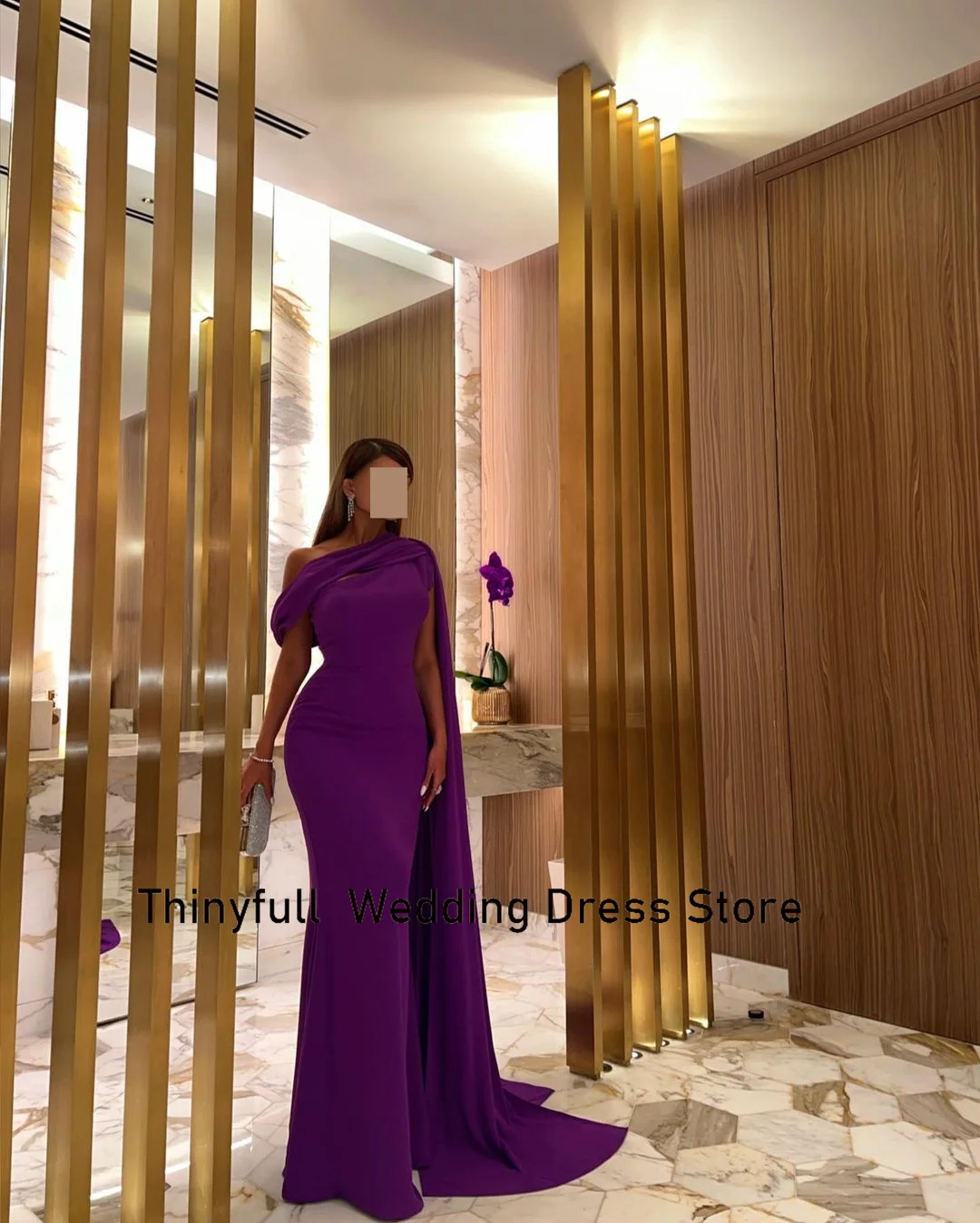 Thinyfull Mermaid Saudi Arabic Prom Dress One Shoulder Evening Party Dresses Long Formal Event Gown Robe De Soirée Customized