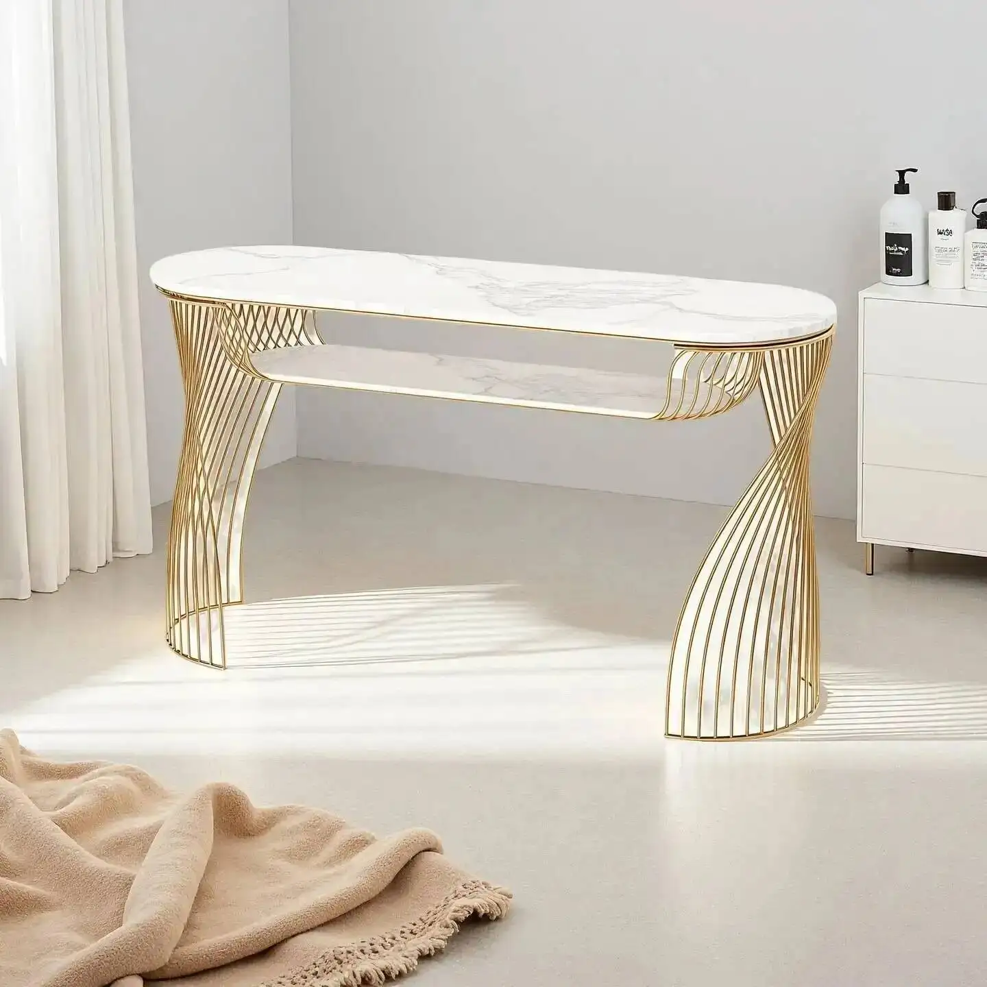 Rock Scandinavian Slab Net Red Nail Art Table and Chair Set Combination Iron Single Double Tavolo Unghie Commercial Furniture