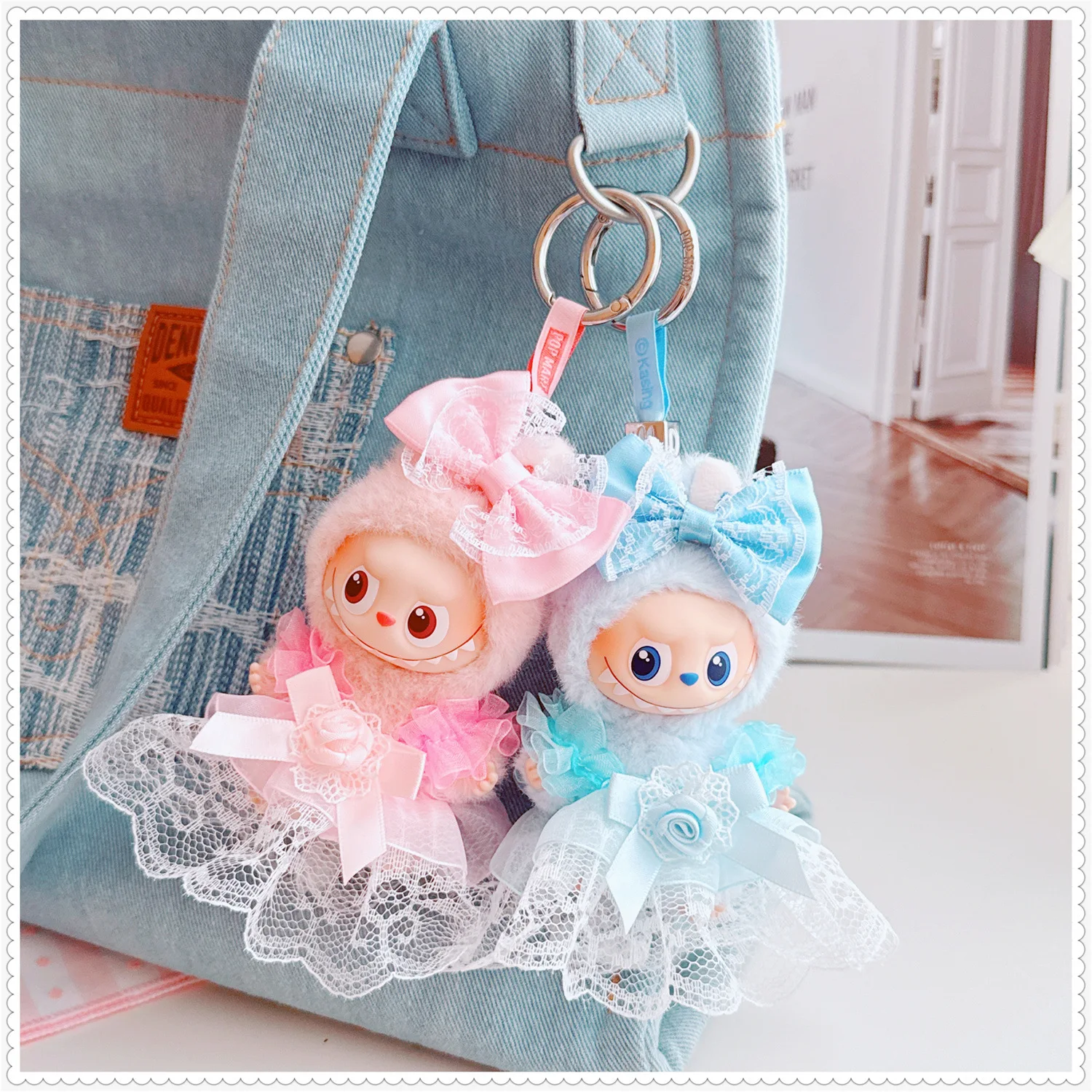 

Labubu 4th Generation 4.0 Doll Clothing Set Pink Yellow Blue And Purple Lace Dress Labubu Doll Outfit For Holiday Party