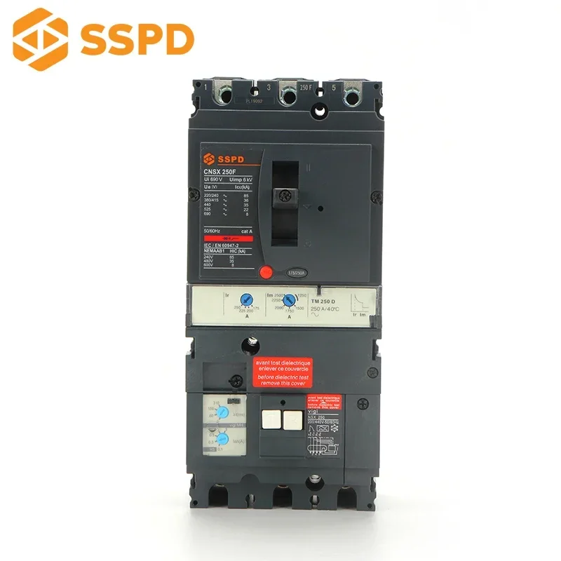 SSPD حماية من تسرب الأرض 250A Vigi Compact CNSX 3P MCCB