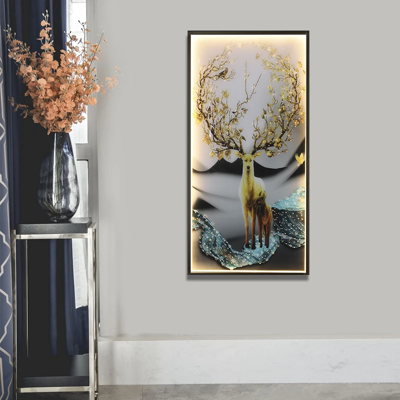 SOFITY Wall Sconces Lamps Contemporary Deer Figure LED Rectangle Mural Light Creative For Home