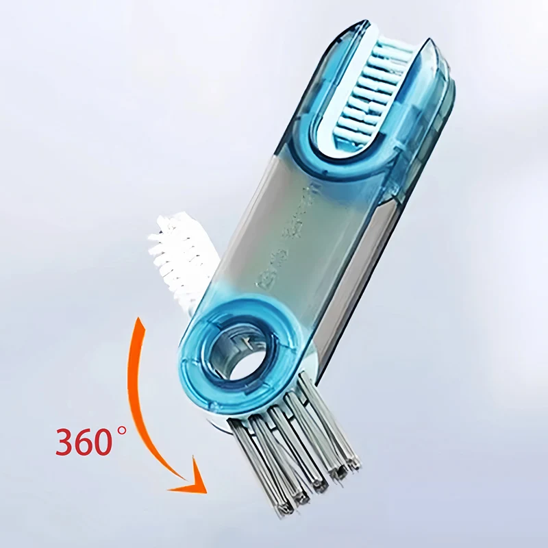 1PC cleaning brush three in one cup brush water cup cleaning artifact thermos bottle gap U-shaped cup mouth cup lid brush image 6
