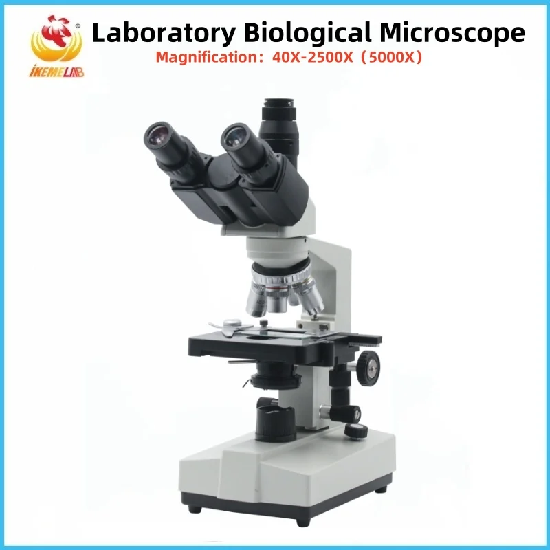 WEIAI Laboratory Biological Microscope 5000X Optical Electron Microscope 4X/10X/40X/100X Science Experimental Biology Microscope