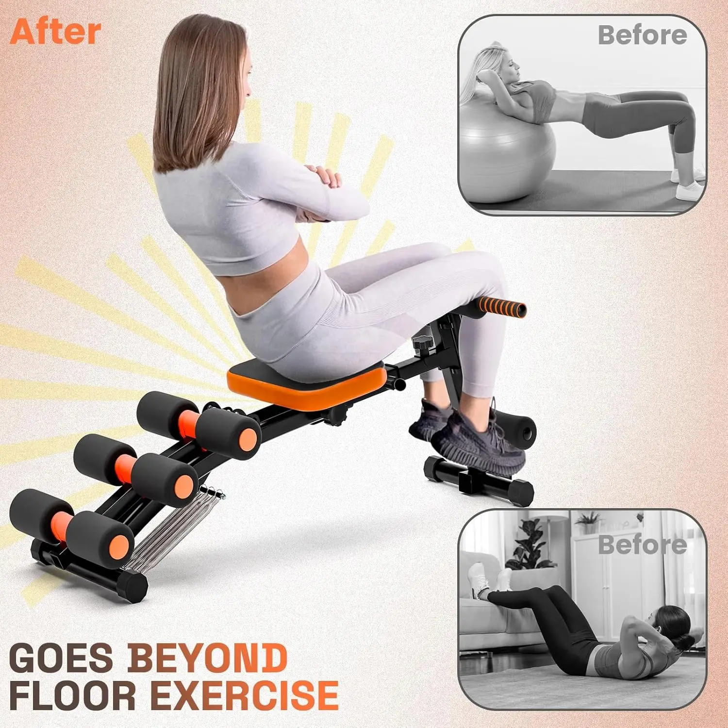 جهاز تمرين Ab Workout، جهاز Ab Crunch قابل للتعديل، معدات تمارين Ab لتمارين الجسم بالكامل في صالة الألعاب الرياضية المنزلية