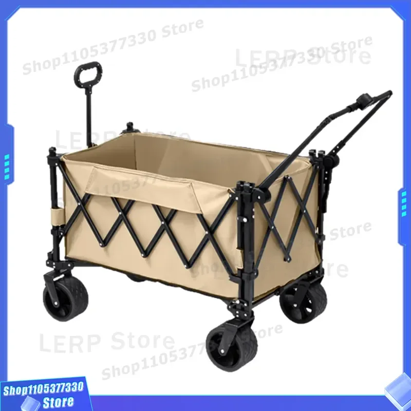 Heavy Duty Foldable Utility Cart With Push Pull Handle For Outdoor Gear And Picnics Compact Folding Camper Compact Folding