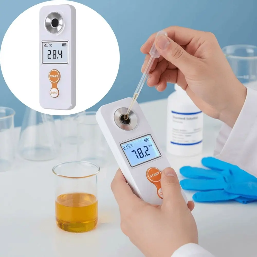 Prism Refraction Sugar Refractometer High Precision Handheld Saccharimeter Tester Resolution Densimeter Refractometer Drinks
