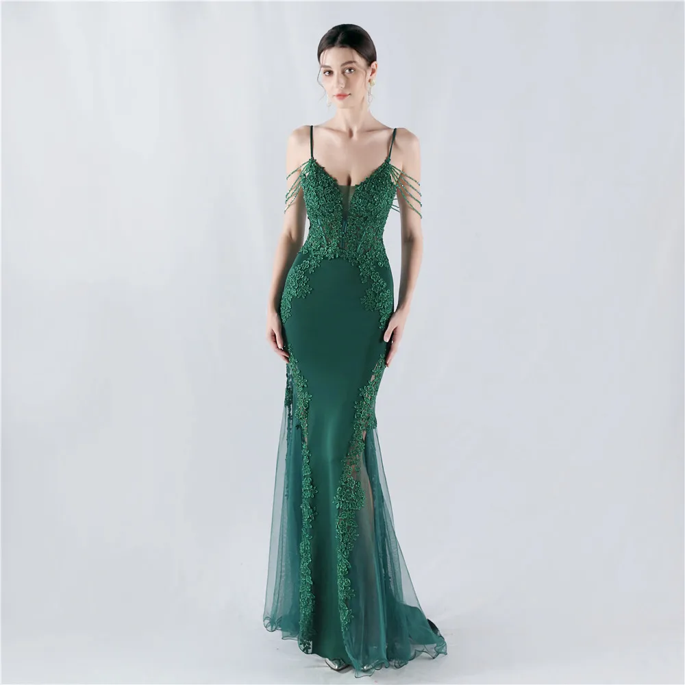 Vestidos de fiesta de lujo para mujer, elegante vestido de noche de satén suave de sirena, 10 colores, vestidos para ocasiones formales, vestido de fiesta de boda