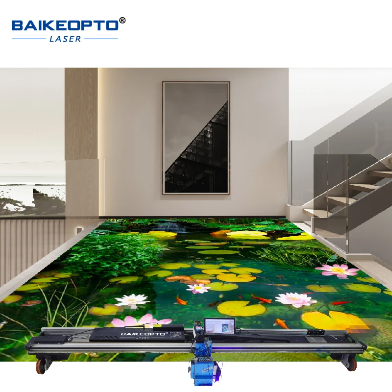 BK-UV128F GW128F 3D CMYKW UV inkjet floor printer for ground printing AI Intelligent Printer AI ground Inkjet Printer Machine