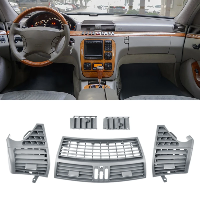 

Для Mercedes-Benz S-Class W220 S320 S350 1998-2005 передняя приборная панель, средняя вентиляционная решетка переменного тока, крышка панели, автомобильные аксессуары