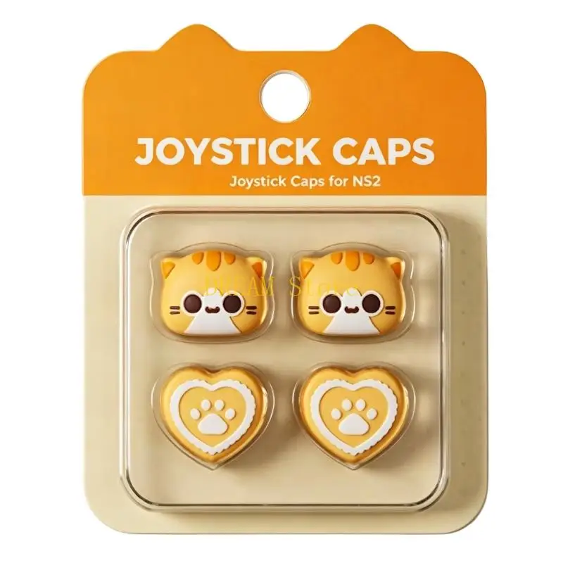 4Pcs Thumbstick Cap Cartoon Cats Pattern Cap for NS2 Thumb Stick Covers Game Controller Analog Stick Cap
