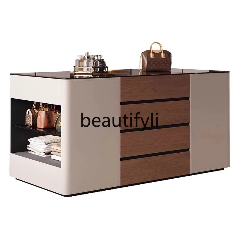 Italian Style Center Island Jewelry Bedside Display Wardrobe Home Floor High-End Storage Cabinet