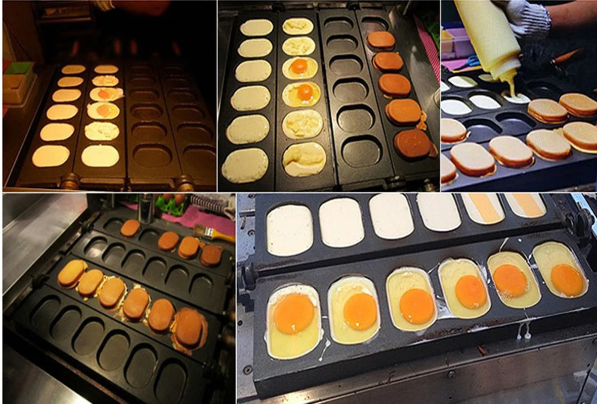 Korea Street Food Gyeran-ppang Machine Egg Waffle Maker Machine Iron Pan Commercial Egg Bread Cake Oven Grill