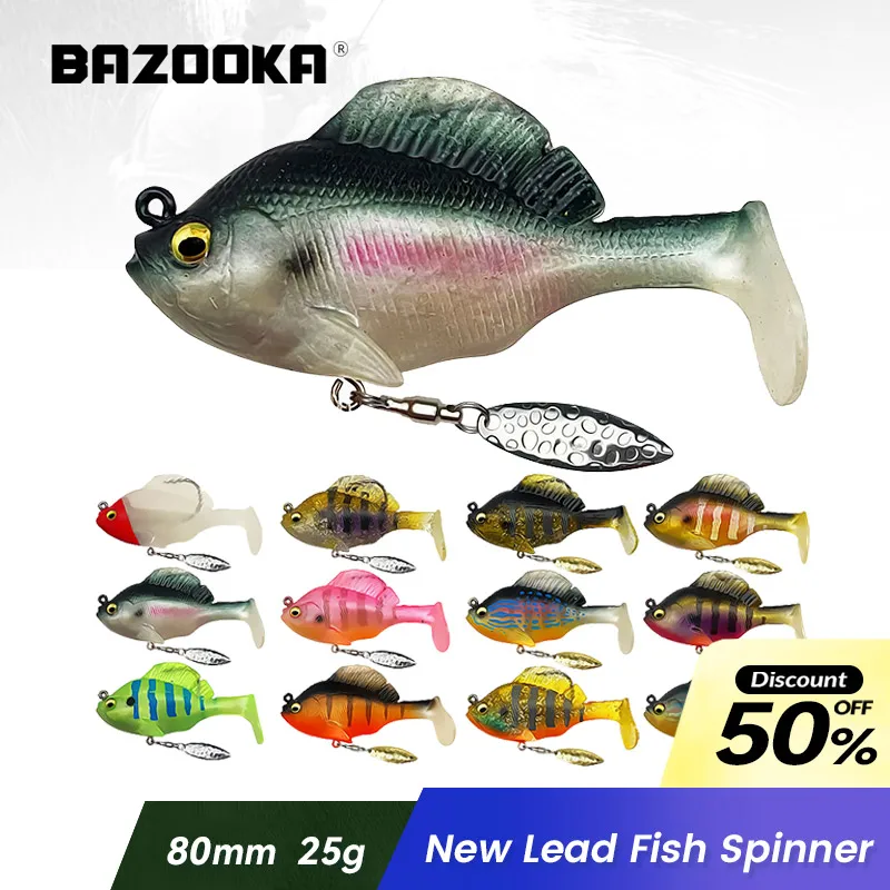 Bazooka Swimbait Fishing Soft Lure VIB Jig Sinking Spinnerbait Lead T Tail Shad Spoon Wobbler Silicone For Pike Bass Winter Bait