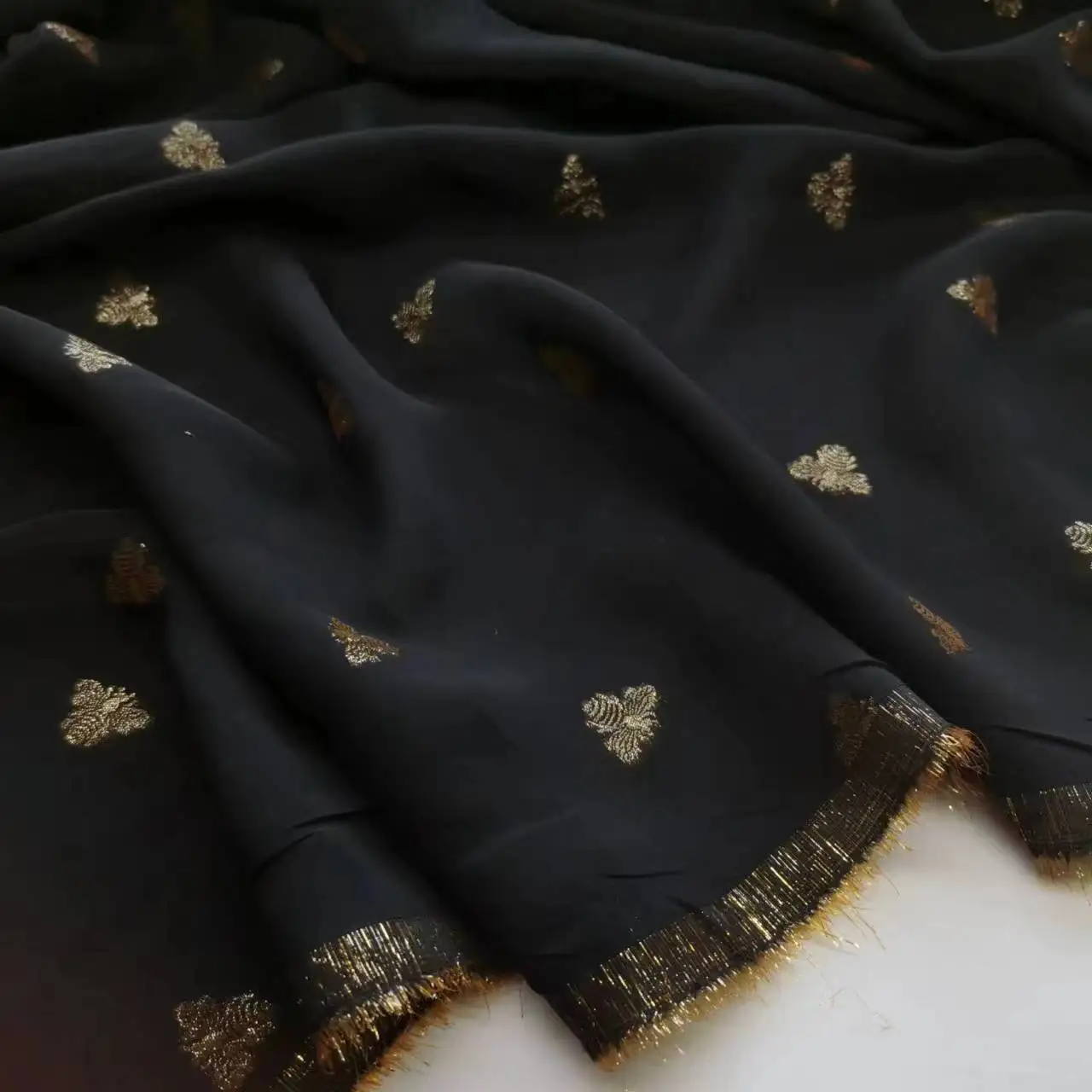 Big Deal Cotton Metallic Fabric For Saree Sudan Toub Brocade Shiny Lurex Material