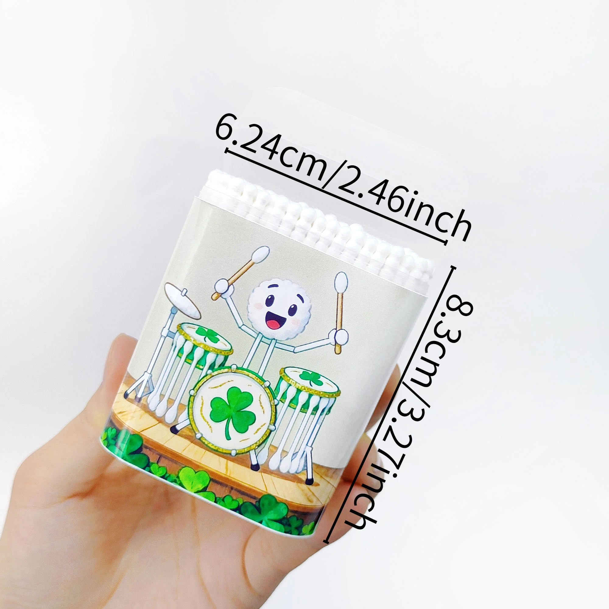 ไม้พันสำลีสองหัว 200 ชิ้น/400 ชิ้น สำหรับวันเซนต์แพทริก ไม้พันสำลีสำหรับงานสร้างสรรค์