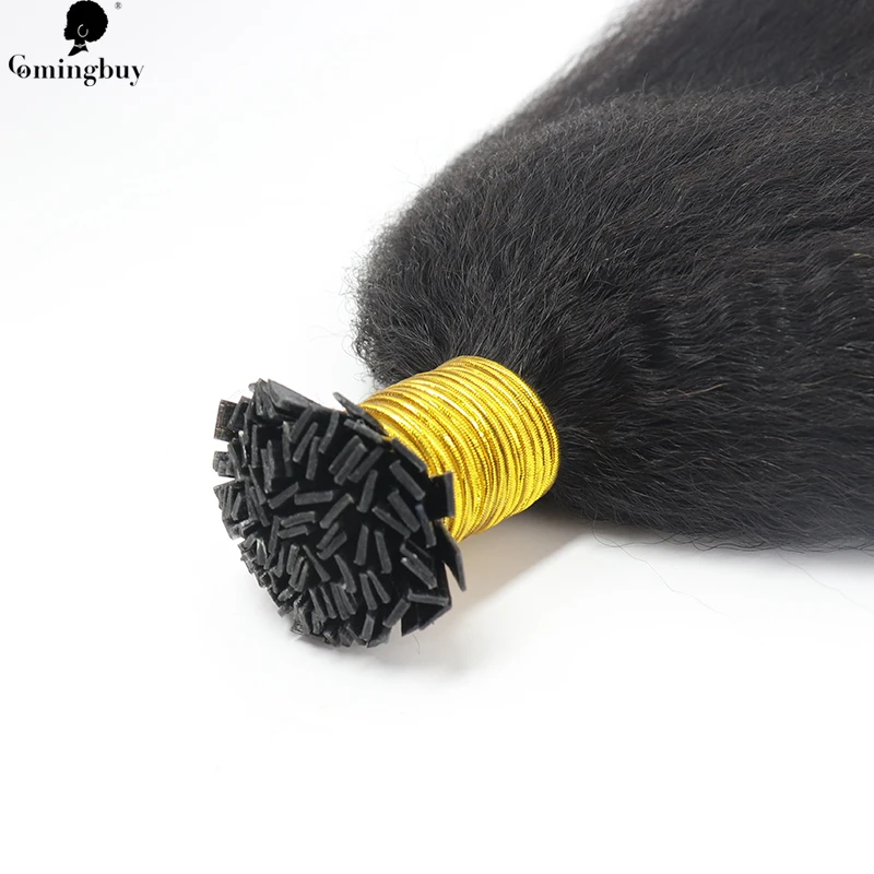 Ktips-extensiones de cabello humano brasileño Remy para mujeres negras, mechones de cabello humano liso y rizado, Punta K