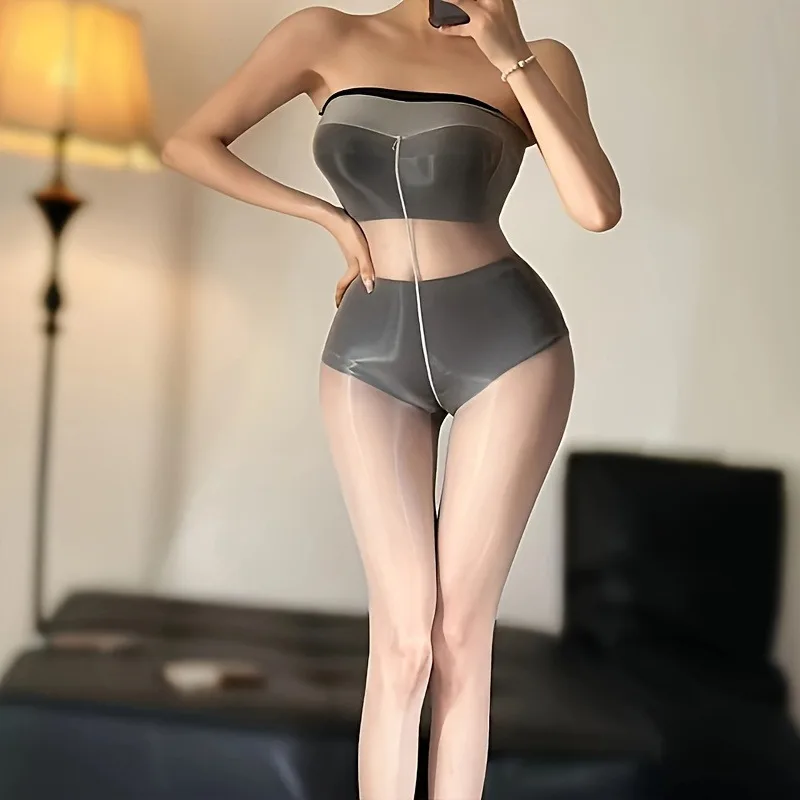 1 Paar Damen Übergrößen Ölglänzende Transparente Strumpfhose mit Hoher Taille, Elastisch, Ultradünn, Schimmernde Strümpfe, Pferdeöl-Nylon Aurora-Strumpfhose – Detail 7