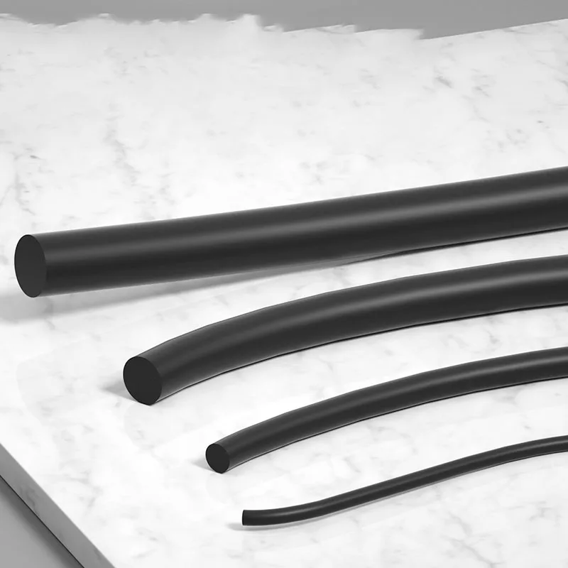 Solid Black NBR Sealing Strip Diameter: 1.5mm~10mm Oil Resistance Nitrile Rubber Round Strip 5M/10M