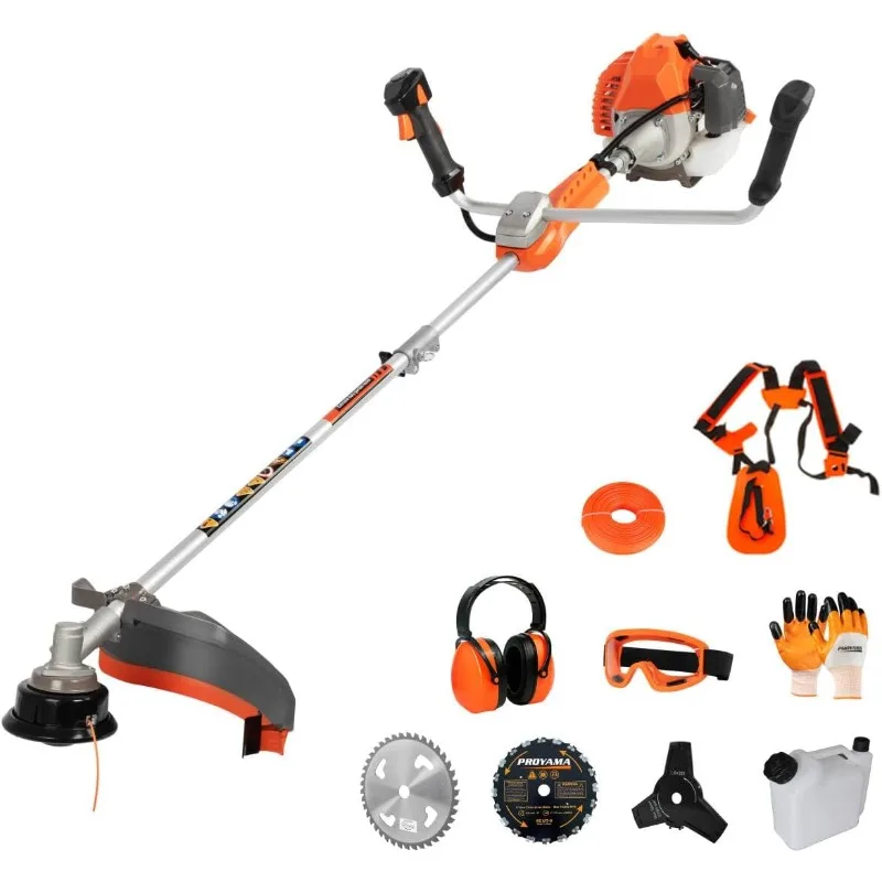 51.7cc 2-Cycle Gas Powred Weed Eater Weed Trimmer, 3-in-1 Gas String Trimmer and Brush Cutter, Anti-Vibration System Orange…