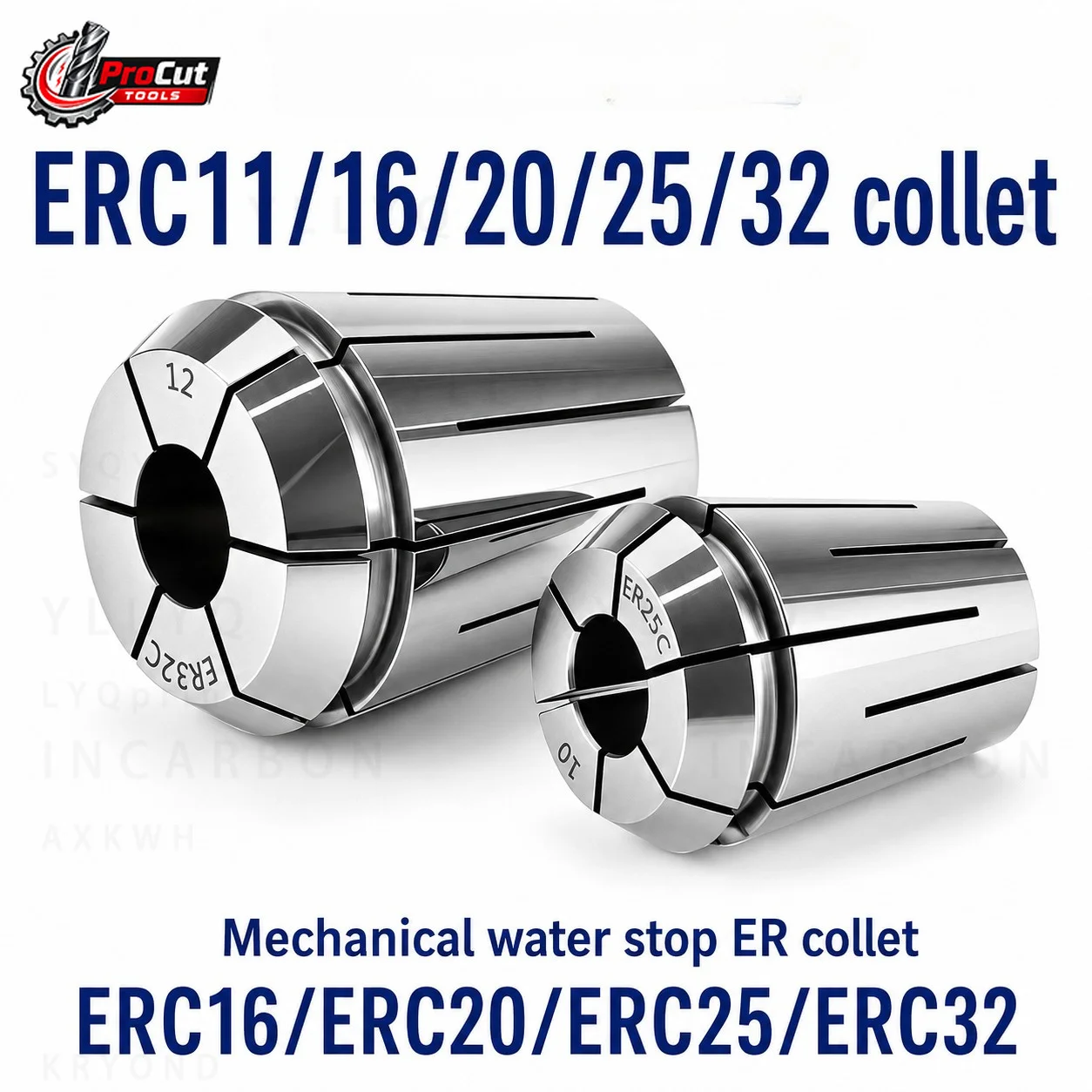 ER Series Mechanical Water Stop Collet ER11/16/20/25/32 ERC16/20/25/32, Fit BT30 BT40 CNC Tool Holder
