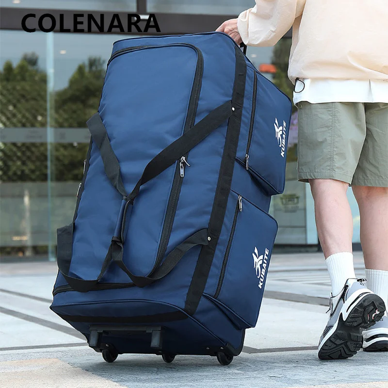 

COLENARA Oxford Cloth Luggage Oversized Capacity Trolley Bags Outdoor Travel Business Trip Storage Box Men's Check-in Suitcase