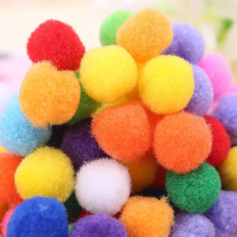 Y1UB 100Pcs Soft Round Craft PomPoms Ball Mixed Color Pom Poms 20mm DIY Crafts