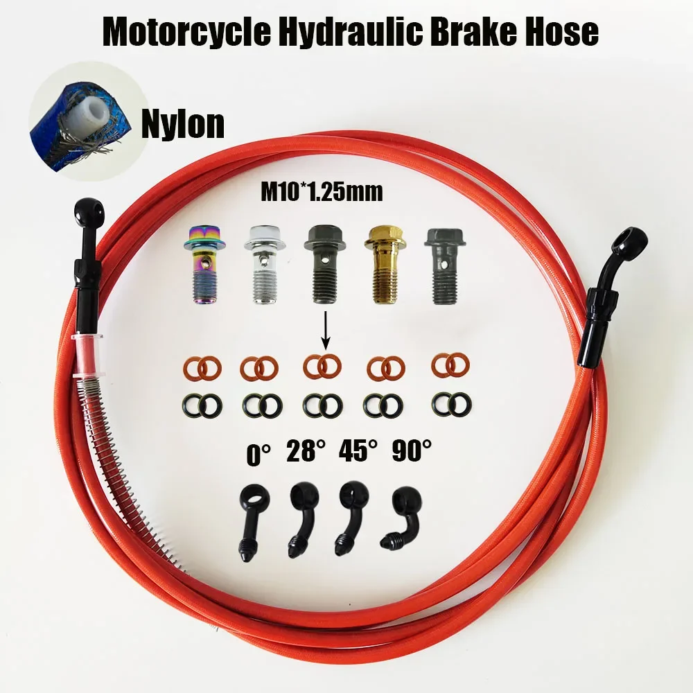 Brake Hose M10 Motorcycle Hydraulic Brake Line Oil Hose Pipe Fitting for ATV Motocross Racing Bike 360 Degree Rotatable Banjo