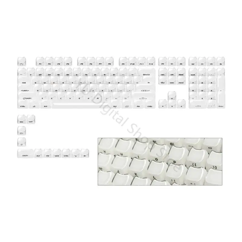 96BA Ergonomic MAO Height 119 Keycap Set In Frosted Jelly Finish For Gaming