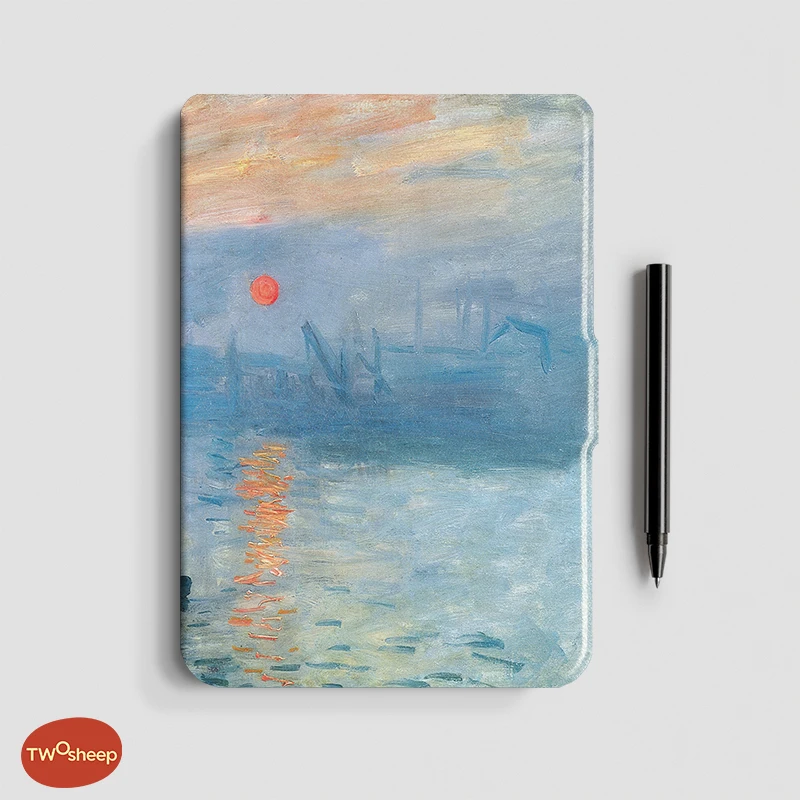 Twosheep 6-inch Case for Kobo Clara BW Clara Colour Clara 2E TPU Magnetic Flip Auto Wake Sleep TPU soft Cover Oil painting Monet