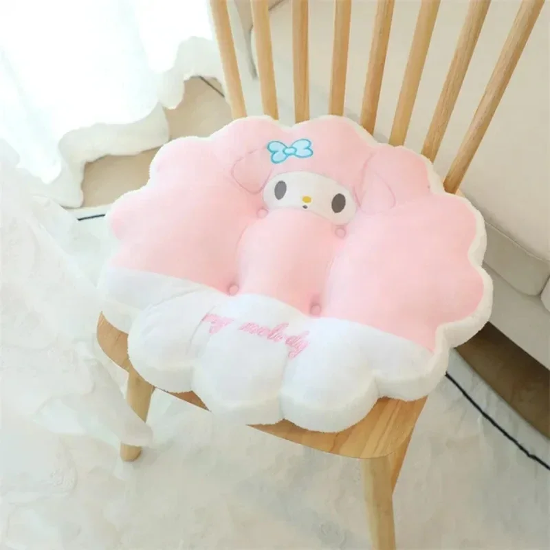 Sanrio Hello Kitty Plush Seat Cushions Cinnamoroll Kuromi Melody Office Chair Sofa Mat Futon Mat Tatami Floor Home Seat Cushion