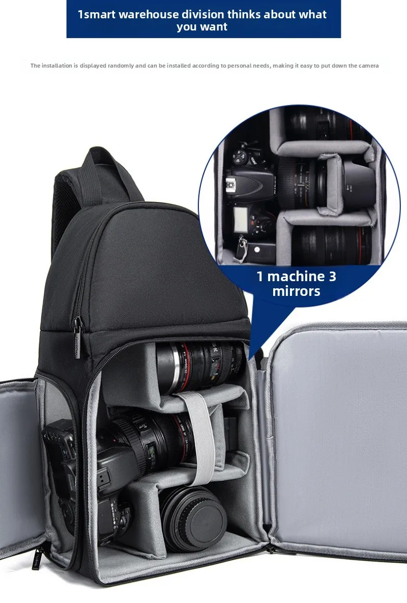 Camera Shoulder Bag  Waterproof Multi-functional Crossbody Photography Bag Breathable Single-lens Reflex Digital DSLR Camera Bag