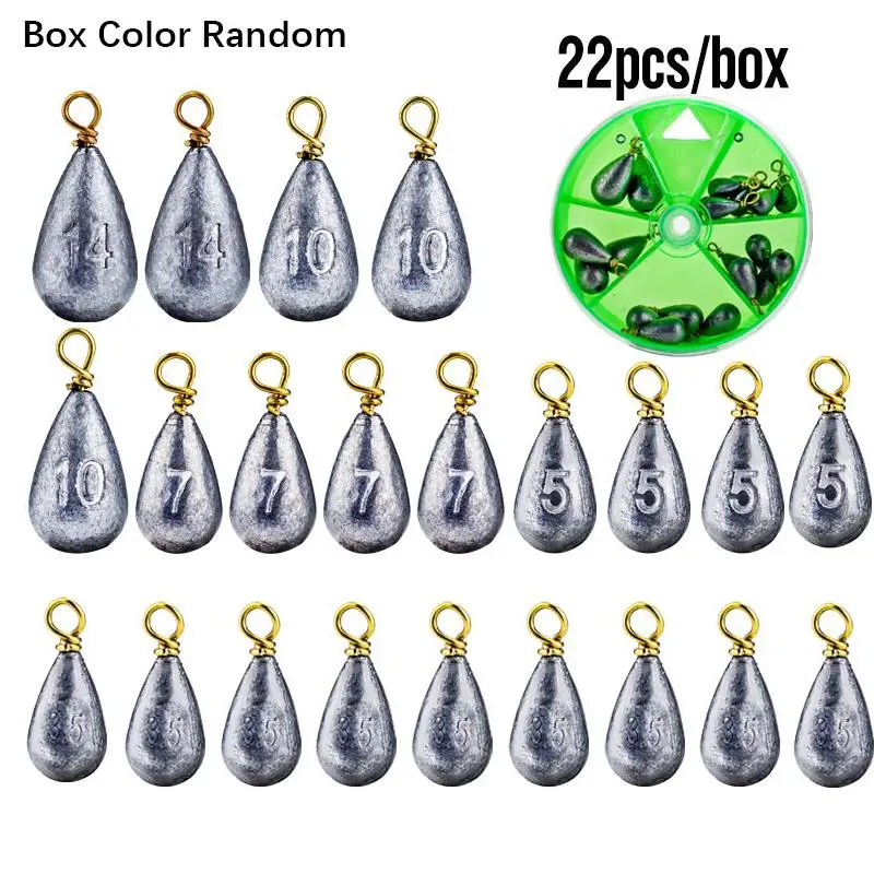 22 Teile/schachtel Quick Release Angeln Gewicht Platinen 3,5g 5g 7g 10g 14g Köder Blei platinen Tackle Zubehör Linie Platinen Haken Stecker