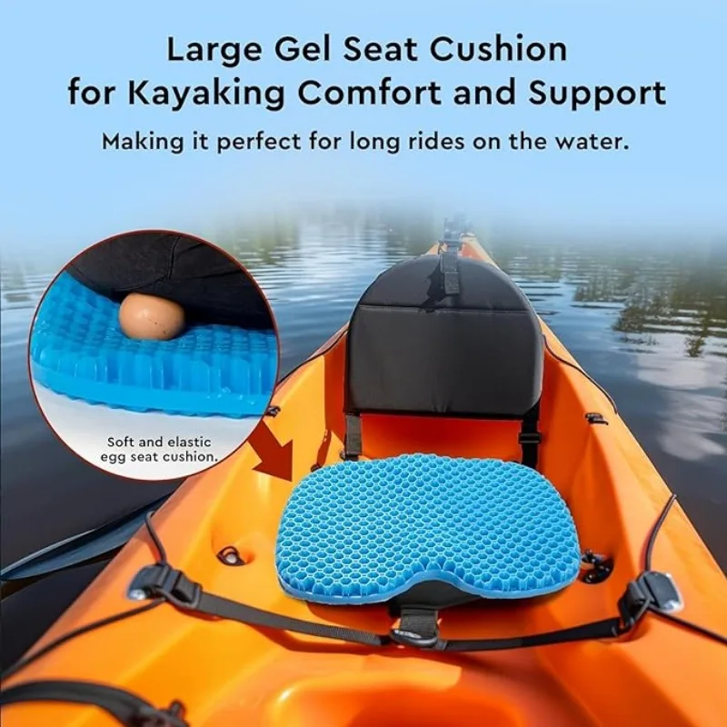 Kayaking Sit Seat Thicken Anti Slip Waterproof Kayak Cushion Seat Pad with Non-Slip Cover Boating Fishing Gel Seat Cushion