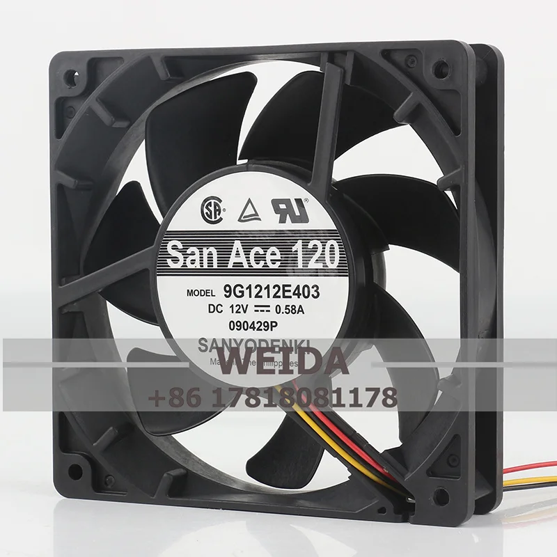

Sanyo 12025 12 cm high air capacity chassis cooling fan 9G1212E403 DC12V 0.58A Dual ball 120 x 120 x 25MM