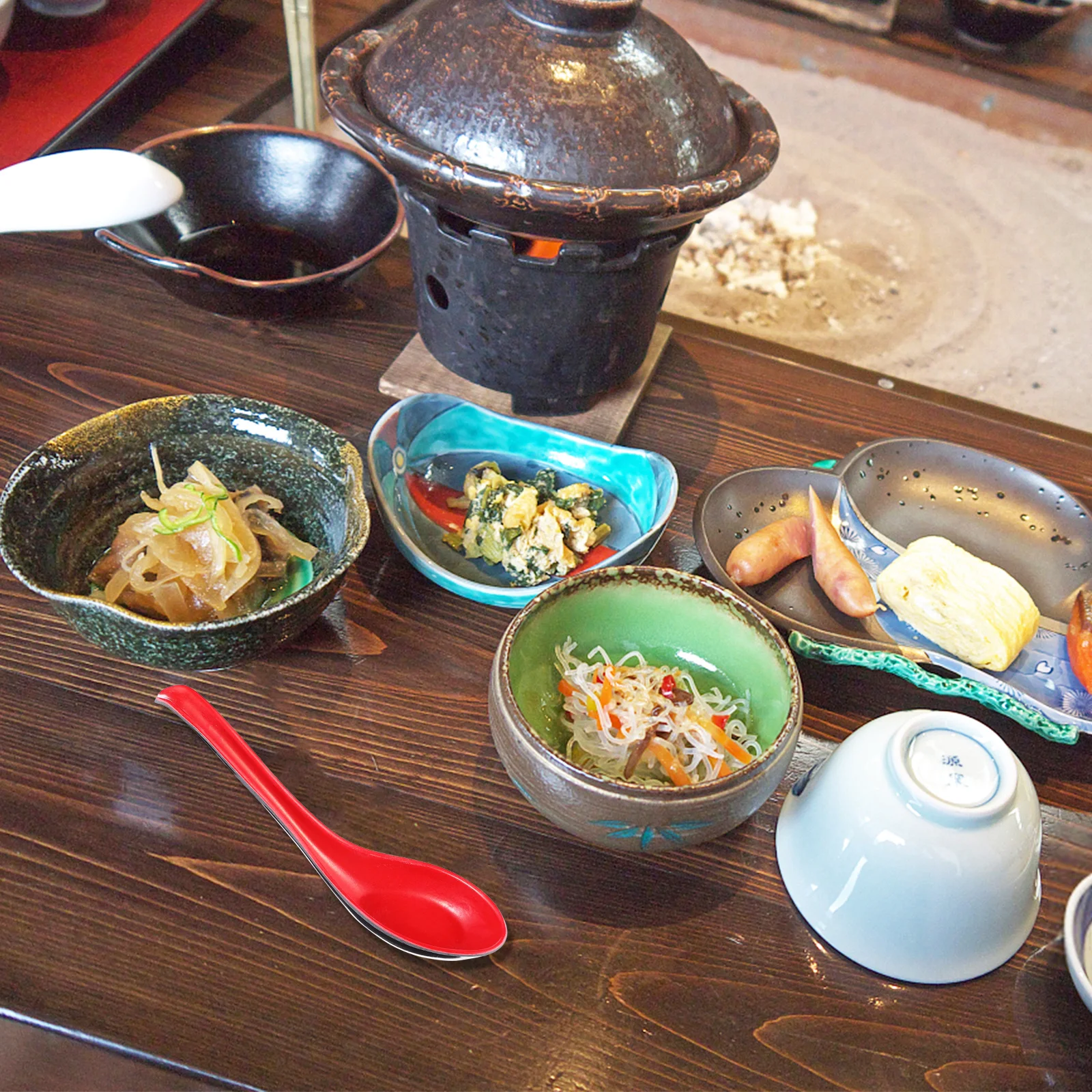 

10 pcs Colorful Spoons Thickened Plastic Soup Spoons For Dessert Coffee Cake Serving Household Dining Catering Use