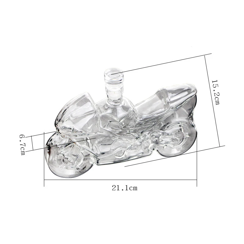 vintage motorcycle shaped whiskey decanter 750ML  Glass Alcohol Bottle Unique Liquor Bar and Party Decorations for Liquor