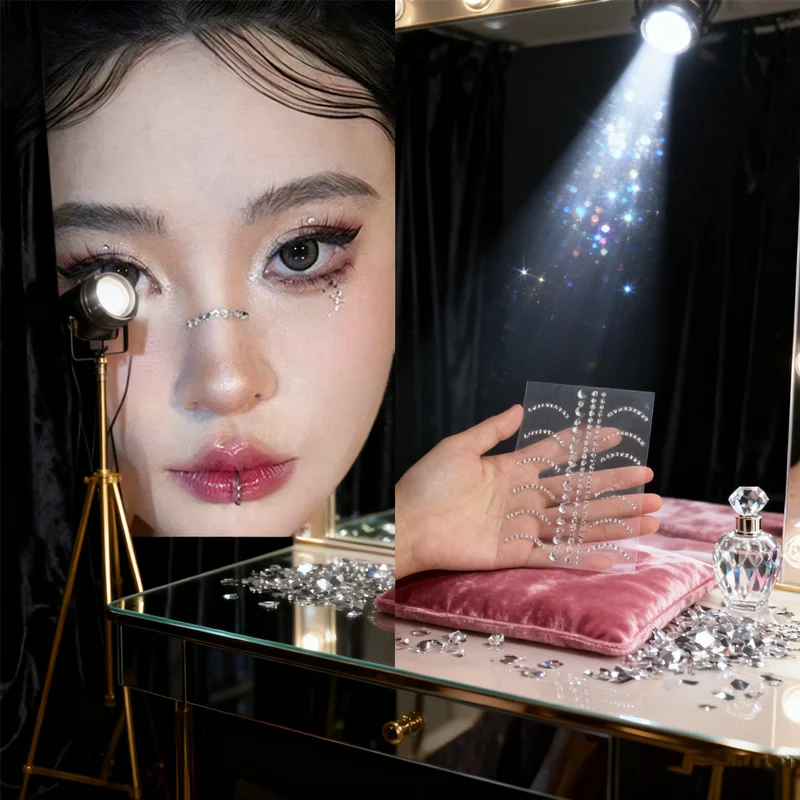 

NEW Festival Party Makeup Jewel Stickers, Self Adhesive Rhinestone for Face Eyes & Nails, Instant Body Art for Festive Events
