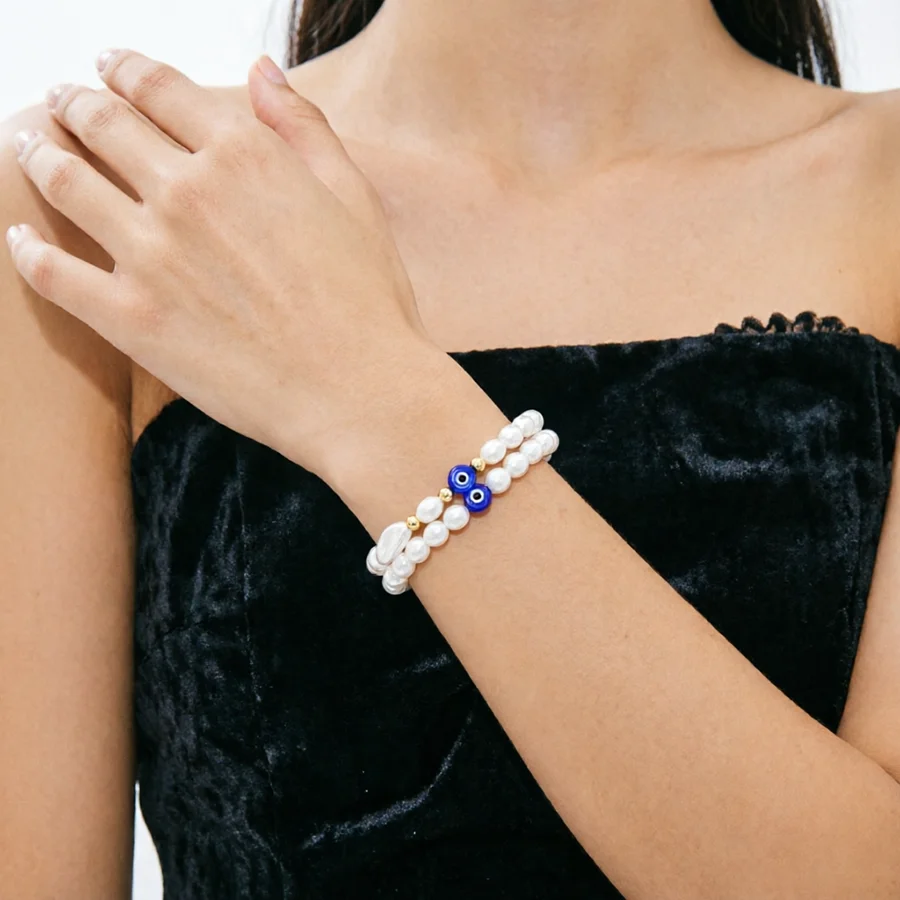 

Премиум-набор из 2 браслетов с имитацией жемчуга в форме сердца, женские аксессуары для одежды, эластичный браслет с подвесками, для свадьбы и вечеринки, женский браслет (Pulseira)