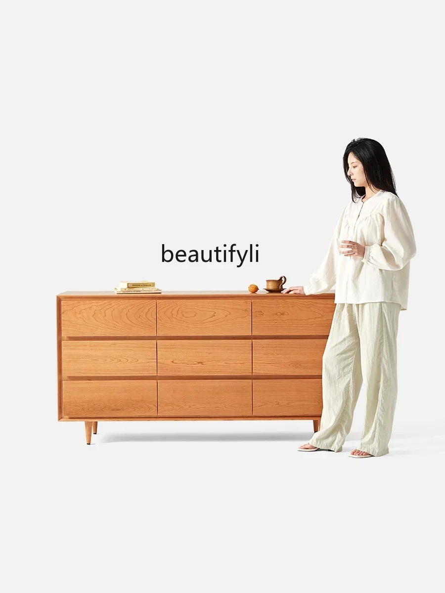 

Nine chest cabinets, Nordic Japanese-style solid wood storage, simple storage cabinets for bedrooms