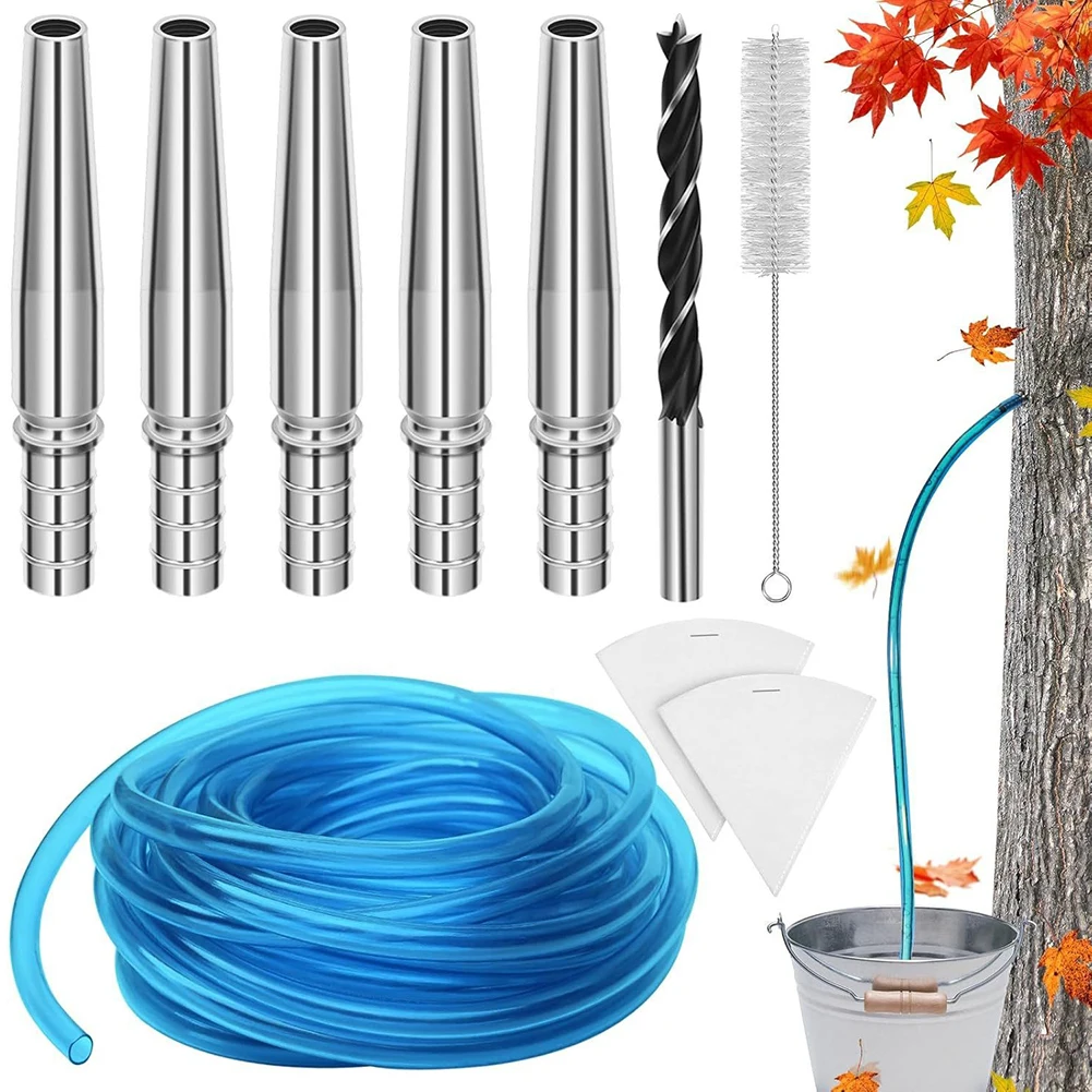

Reusable Filter Kit Syrup Tapping Kit DIY Syrup Making Comprehensive Kit Easy To Clean Efficient Drilling Flexible Tubing