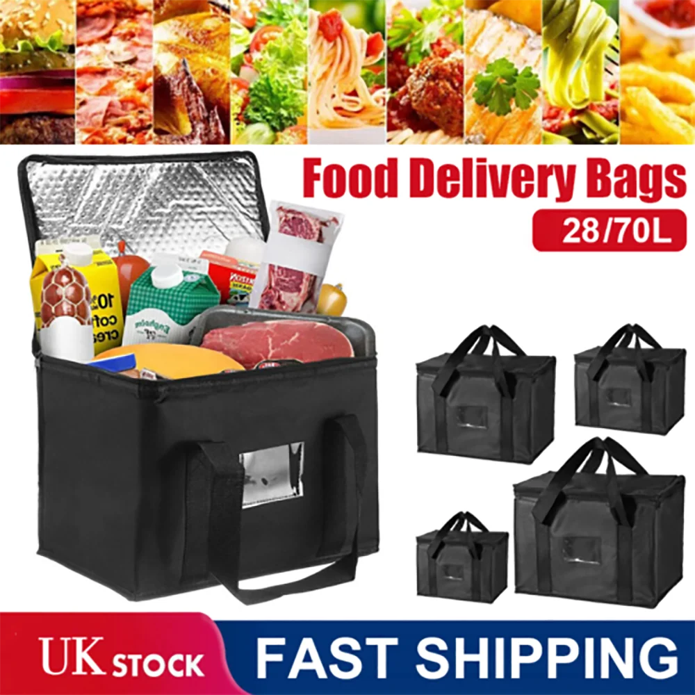 28-70L FOOD DELIVERY INSULATED BAGS PIZZA TAKEAWAY THERMAL WARM/COLD BAG RUCK UK